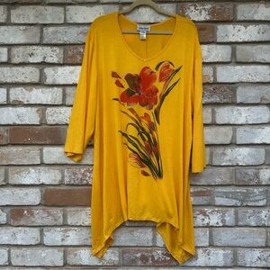 Anthony Richards Floral Asymmetrical Top Tunic